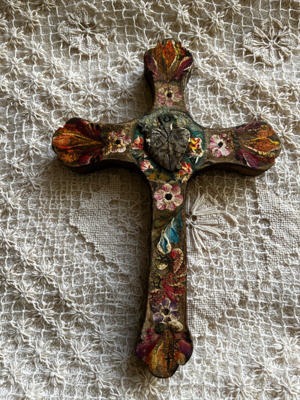 Hand made wood cross Mexico